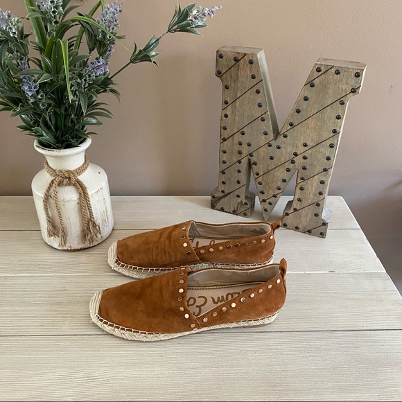 Sam Edelman Koda Cognac Brown Suede Espadrilles Size 7.5 EUC - Picture 7 of 11